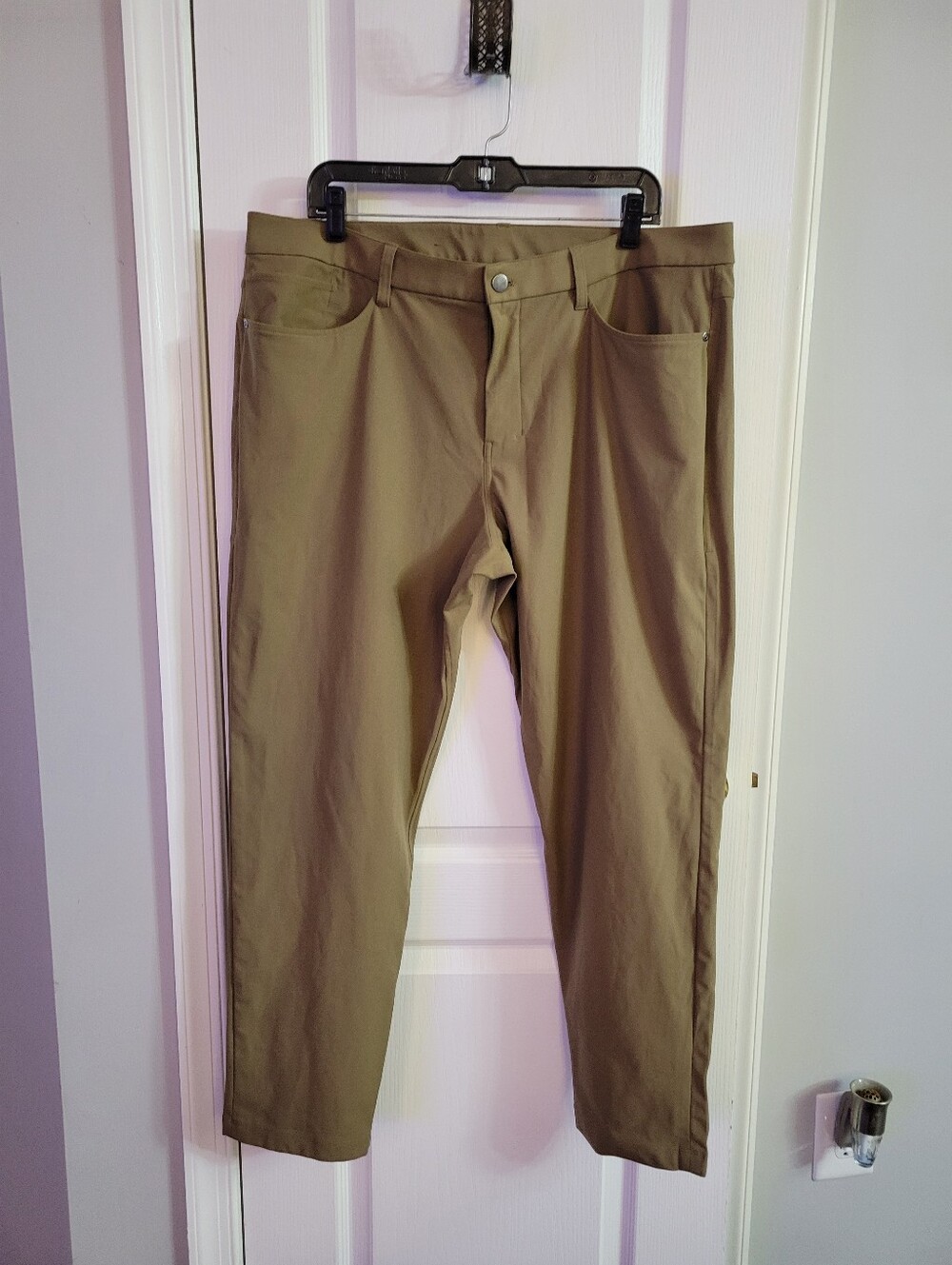 Lululemon ABC Slim-Fit 5-Pocket Pant Warpstreme Artifact Khaki Tan Size 38
